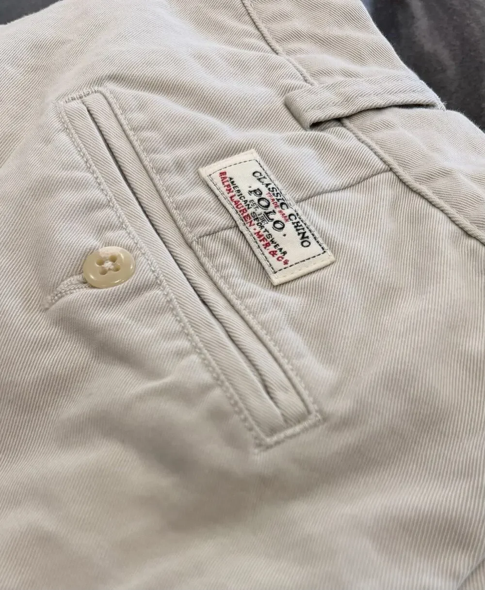 Vintage Polo Ralph Lauren Classic Chino cream tan khaki Pants Size 38x29